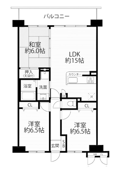 【間取り】 | ライオンズマンション伏見 | 専有面積71.35㎡