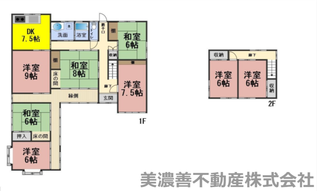 ６５５８６　岐阜市長良中古戸建の間取り