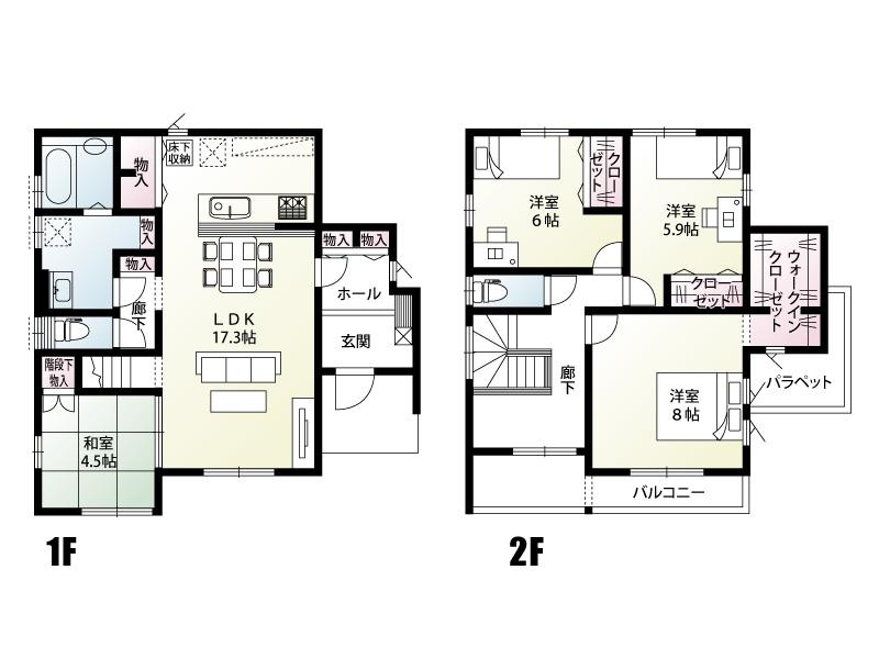 古河市女沼　新築戸建8の間取り