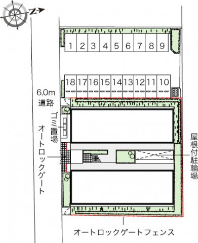 レオパレスリゲルの駐車場