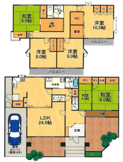 姫路市保城　　JR播但線「野里駅」徒歩9分の間取り