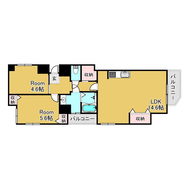 神戸市兵庫区下沢通１丁目の賃貸マンションの間取り