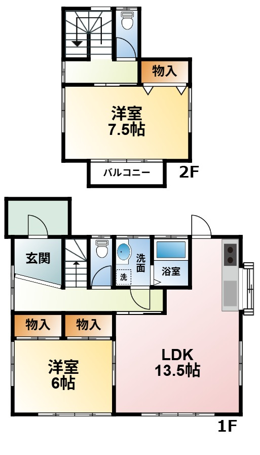 清水貸家の間取り