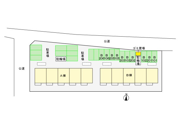 エルディム東陽 Ⅱの区画図