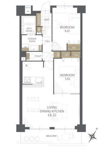 【間取り】セントポリア生駒Ｂ棟 