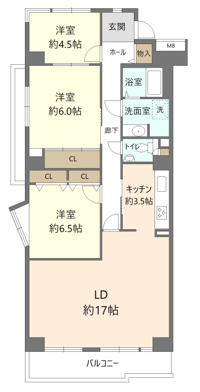 サザンヒル八事壱号棟の間取り