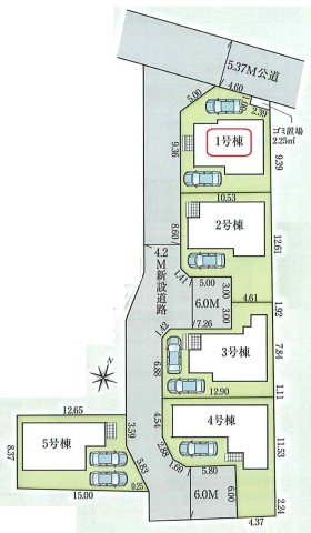 狭山市水野・全5棟　新築一戸建　1号棟　|【全5棟・1号棟】カースペース2台分。