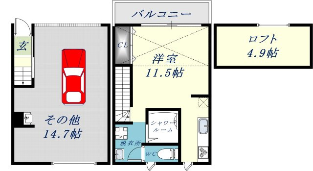 ガレージハウス・D_BASEの間取り