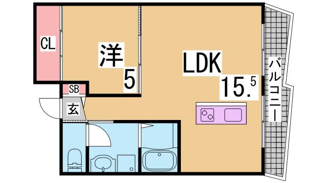 神戸市須磨区須磨浦通６丁目のアパートの間取り