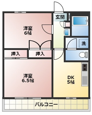 【間取り】 | 南海 | 二人暮らしにもオススメの2DKのお部屋です