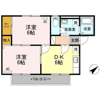 【間取り】 | ローズパレス | 2DK