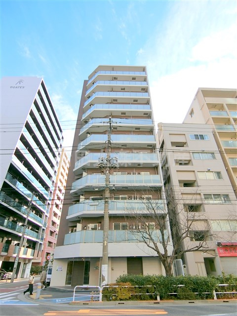 アイルグランデ南大井の外観|2018年11月築　RC鉄筋コンクリート造地上11階建て1R～1LDK総戸数46戸　JR京浜東北線大森駅と京急本線大森海岸駅の間、東京都品川区南大井3丁目　桜新道沿いの立地！