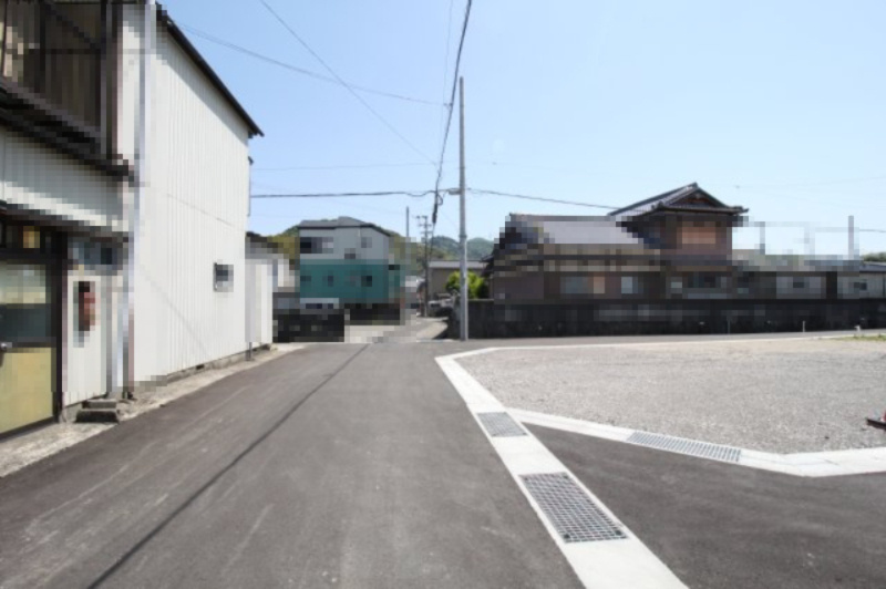 鴨部　建築条件付き　売土地　1号地の前面道路含む現地写真