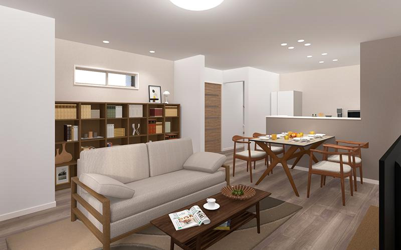 古河市三杉町　新築戸建3-1の居間・リビング