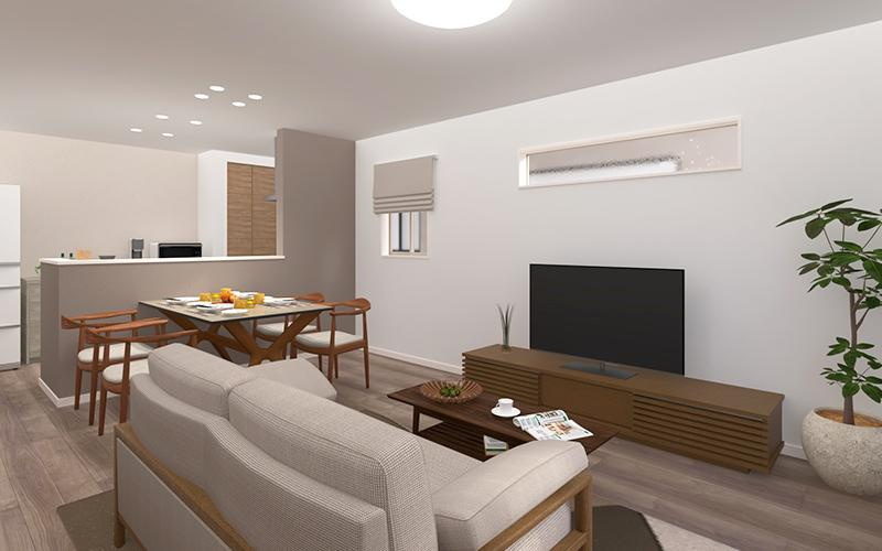 古河市三杉町　新築戸建3-1の居間・リビング