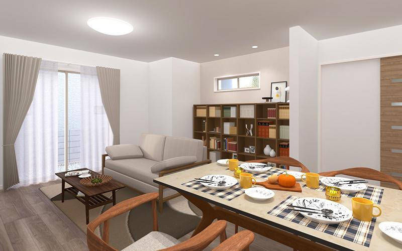 古河市三杉町　新築戸建3-1の居間・リビング