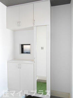 【玄関】 | 郡山市深沢2丁目新築一戸建て2棟 | シンプルで使いやすい玄関です