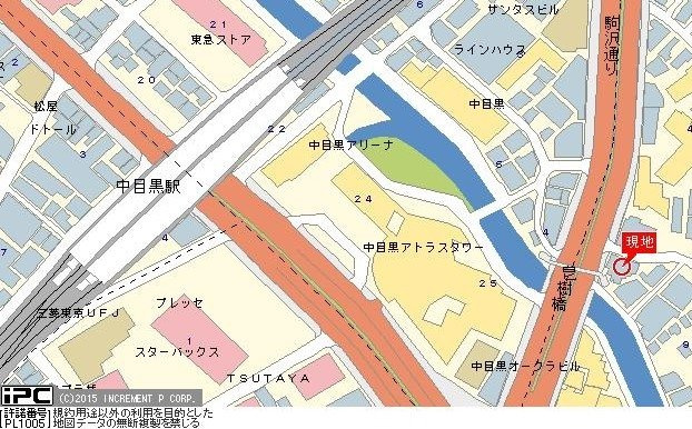 マートルコート中目黒の地図