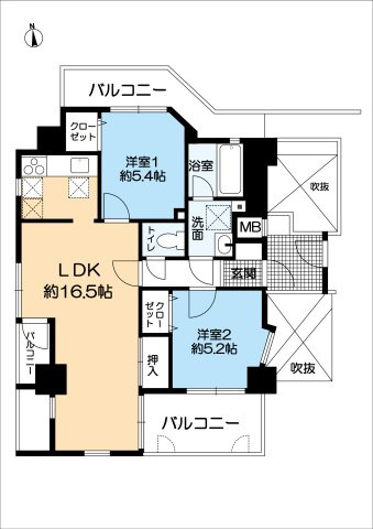 プリオーレ夙川さくら道の間取り