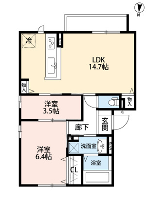 ルナパレス友岡の間取り