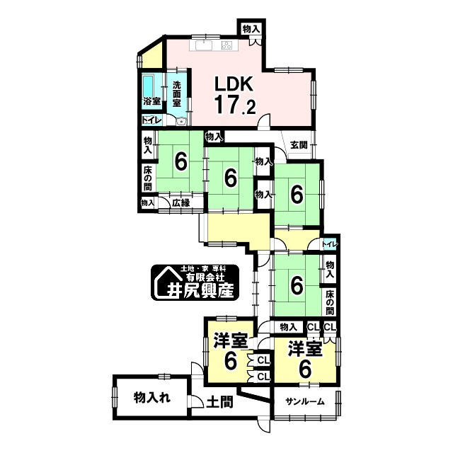 紀の川市中井阪　中古戸建の間取り