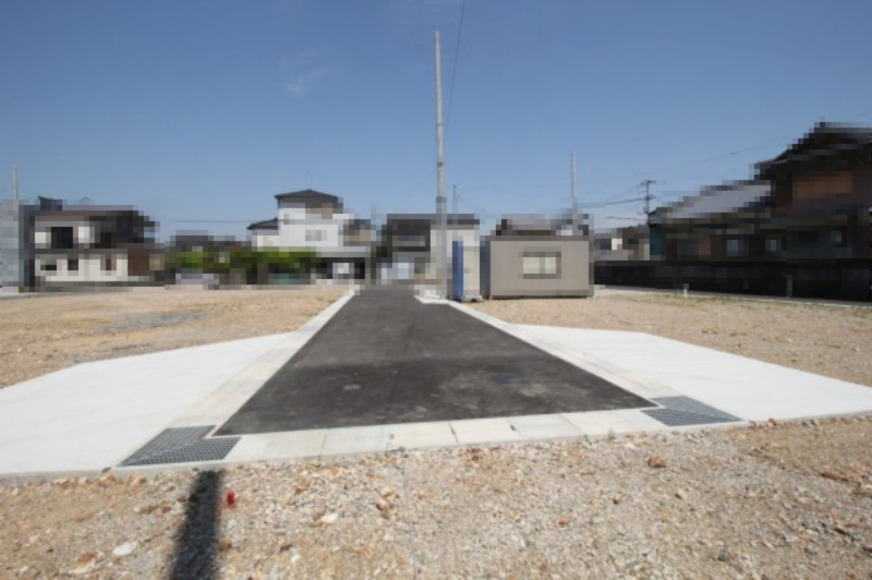鴨部　建築条件付き　売土地　6号地の前面道路含む現地写真