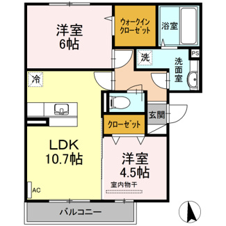 【間取り】 | グラース千田 | 2LDK
