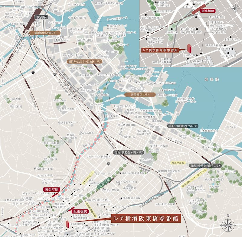 Le'a横濱阪東橋参番館の地図