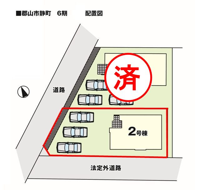 郡山市静町6期　　　  ２号棟　　　大成小学校、郡山第７中学区　の区画図