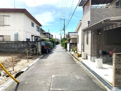 【前面道路含む現地写真】 | 池田市豊島北２丁目　新築戸建　１号地