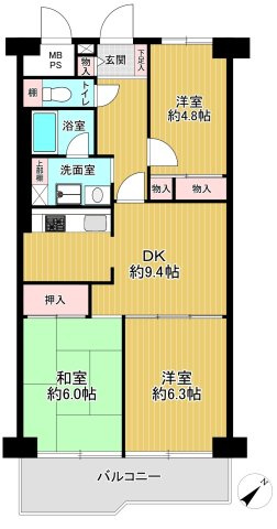 メゾンエクレーレニュー昭島の間取り
