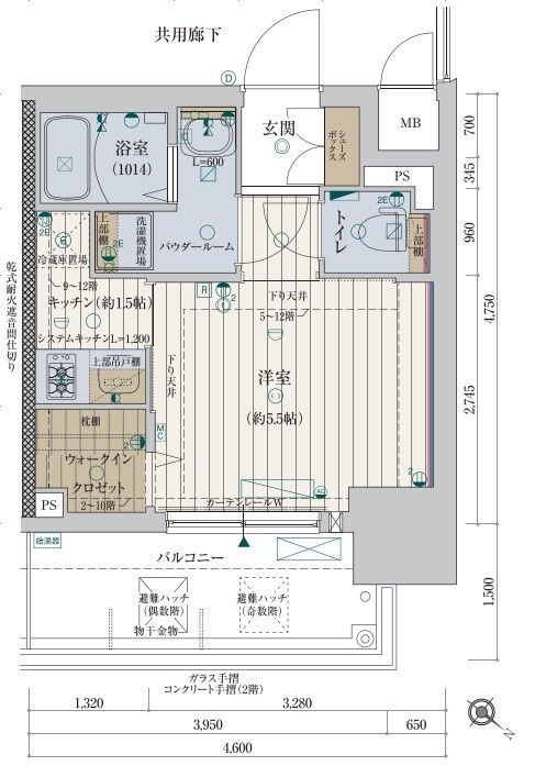 レジュールアッシュ神戸ヴィヴァンの間取り