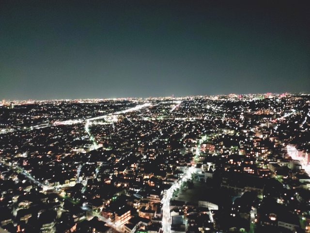 グランドターミナルタワー本八幡の展望|眺望写真（夜間）