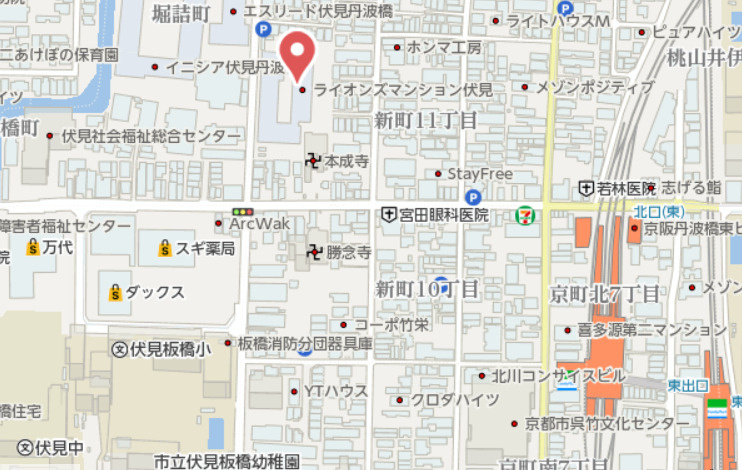 ライオンズマンション伏見　4階の地図