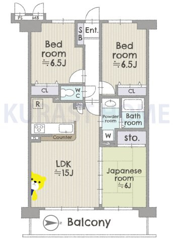ライオンズマンション伏見　4階の間取り