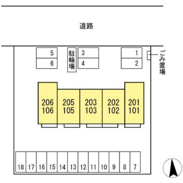 岐阜市宇佐南４丁目のアパートの駐車場
