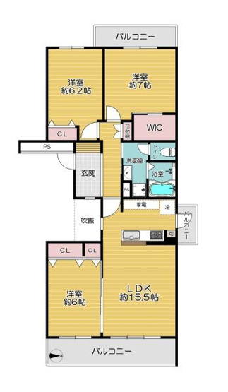 【間取り】 | リバーサイドともぶち第一住宅第34号棟