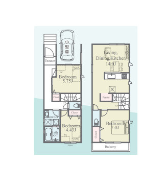 さいたま市北区宮原町　第1期　戸建て　リナージュ　01の間取り|さいたま市北区宮原町　第1期　新築一戸建て　リナージュ　01、3LDK、土地面積75.74m2、建物面積87.56m2