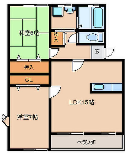 和楽園ハイツ壱番館【キャッシュバック対象物件】の間取り|間取り図です