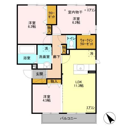 グレイス　Ａの間取り