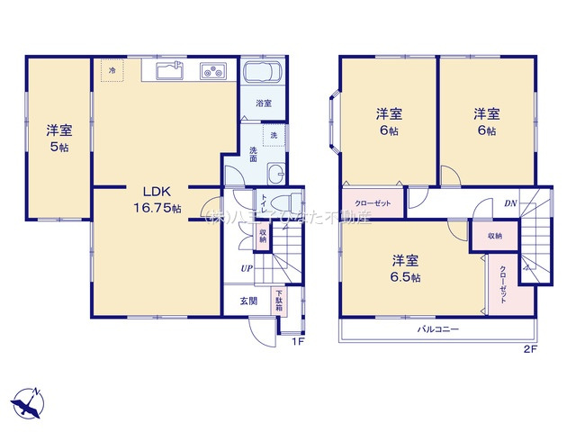 『八王子市中古戸建て』八王子市加住町2-144-16【仲介手数料無料】　八王子市加住町の間取り|～仲介手数料無料☆八王子ひなた不動産～八王子市加住町　中古戸建	