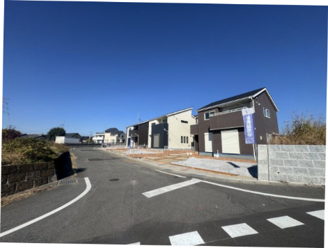 新築　前橋市富士見町時沢第4　3号棟の前面道路含む現地写真|現地写真　南西側接道幅員約6ｍ