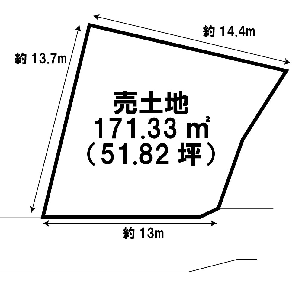 ◆５１坪の建築条件無し売土地◆間口広々約１３ｍ◆亀岡ICまで車で約５分◆亀岡市下矢田町１丁目の土地図