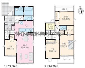 【間取り】 | 神戸市垂水区神陵台5丁目　新築戸建2号棟　仲介手数料無料！ | 垂水区神陵台5　新築2号棟　仲介手数料無料！