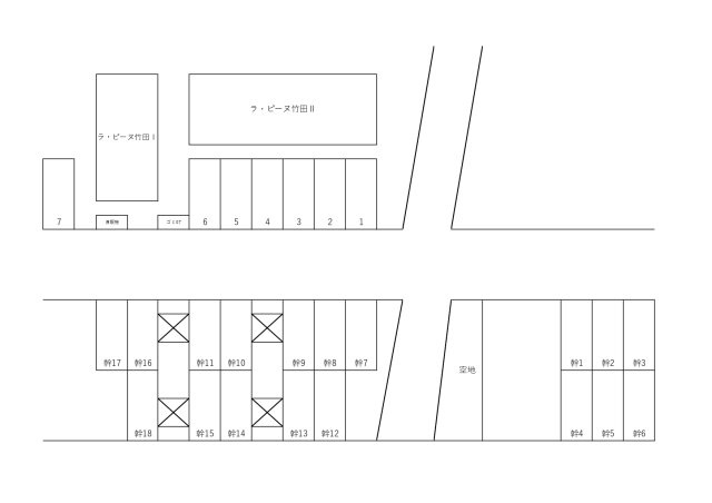 竹田レジデンスBの区画図