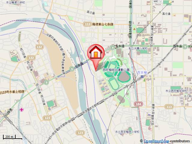 グランデ西京極の地図