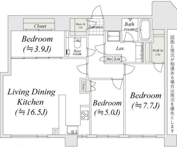 横浜シティタワー馬車道【仲介手数料無料】ペット可♪の間取り
