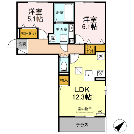 クレールフラワーの間取り