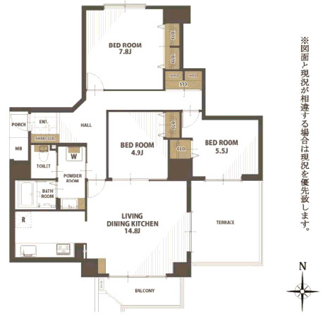 アミング潮江イーストＡ３棟の間取り