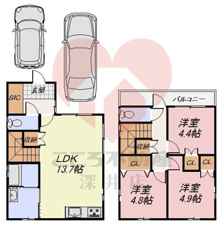 【間取り】 | 岸和田市春木旭町戸建